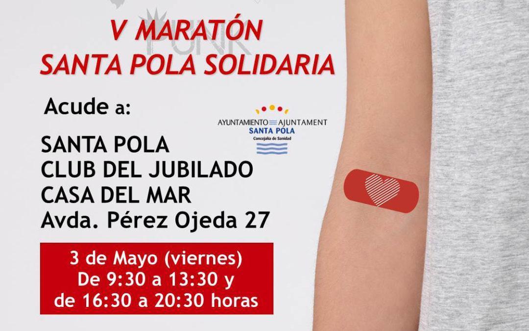 Llega a Santa Pola una maratón de donación de sangre, el 3 de mayo en la Casa del Mar