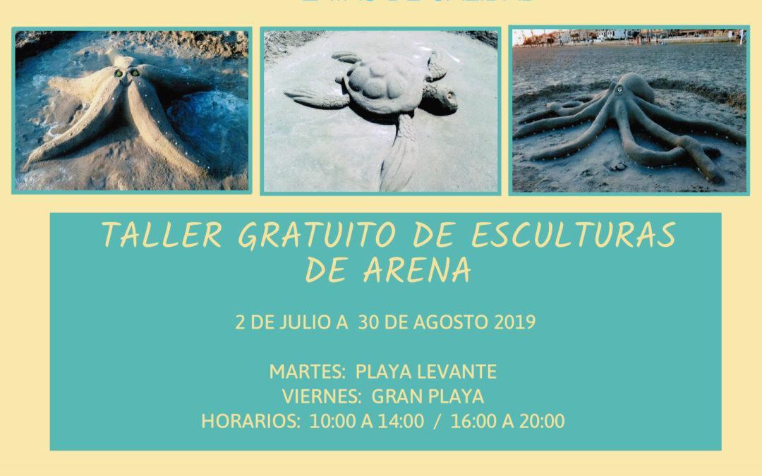 (Castellano) Los Talleres Gratuitos de Esculturas de Arena vuelven a las playas de Santa Pola el dos de julio