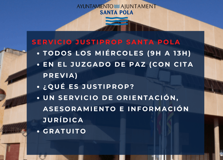 Santa Pola inicia el dimecres 16 el servei Justiprop de la Generalitat