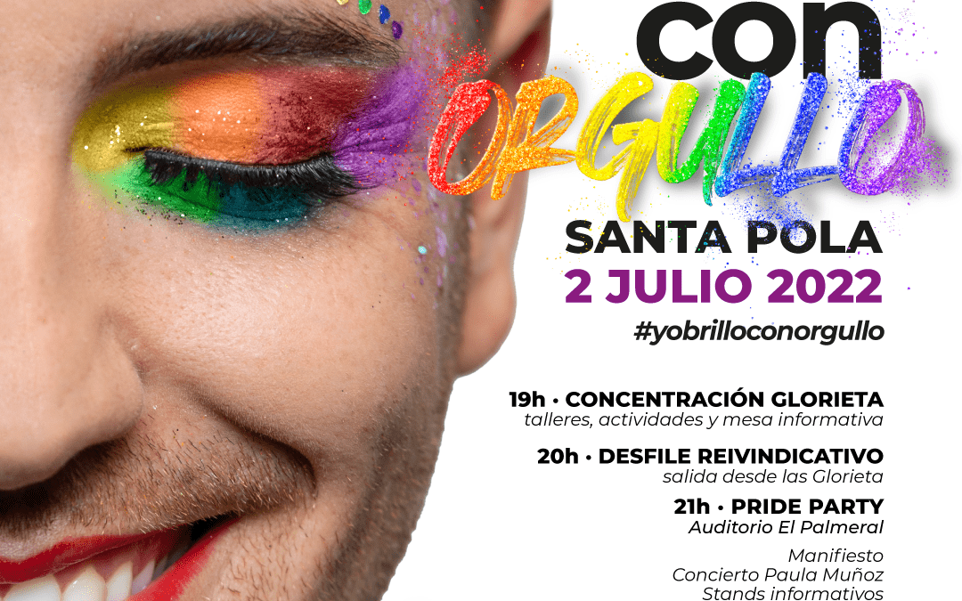 “Yo brillo con orgullo en Santa Pola” será el lema de las actividades LGTBIQ+ que culminarán con un desfile y fiesta en El Palmeral