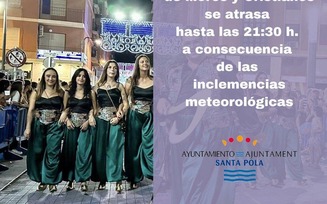 El desfile de Moros y Cristianos se atrasa hasta las 21:30 y acortará su recorrido para evitar las inclemencias meteorológicas