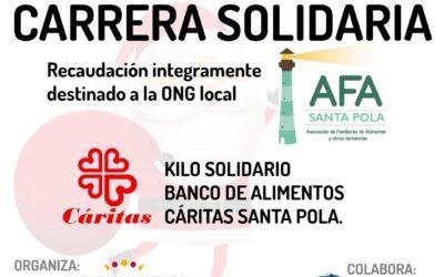 (Castellano) Santa Pola cierra el 2023 con la carrera solidaria San Silvestre a beneficio de AFA y Cáritas